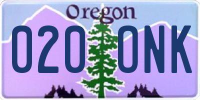 OR license plate 020ONK