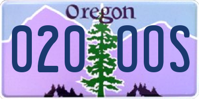 OR license plate 020OOS