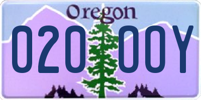 OR license plate 020OOY