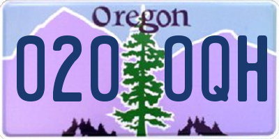 OR license plate 020OQH