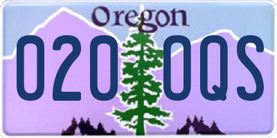 OR license plate 020OQS