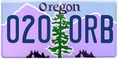 OR license plate 020ORB