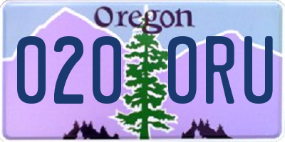 OR license plate 020ORU