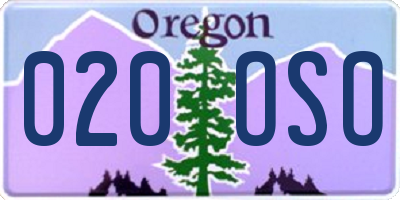 OR license plate 020OSO