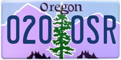 OR license plate 020OSR