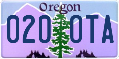 OR license plate 020OTA
