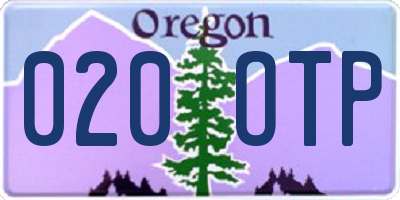 OR license plate 020OTP
