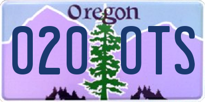 OR license plate 020OTS