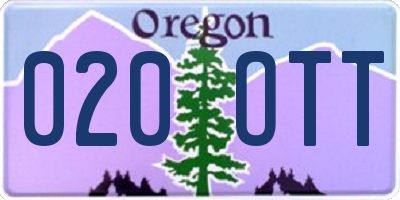 OR license plate 020OTT