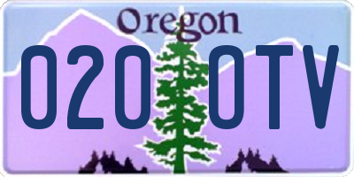 OR license plate 020OTV