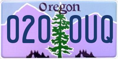 OR license plate 020OUQ