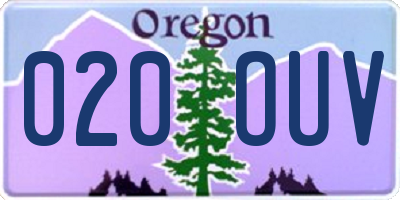 OR license plate 020OUV