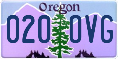 OR license plate 020OVG