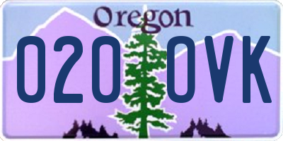 OR license plate 020OVK
