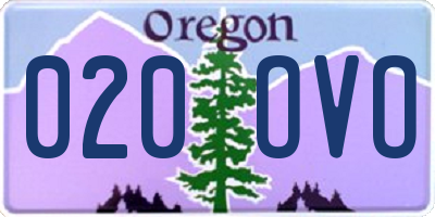 OR license plate 020OVO