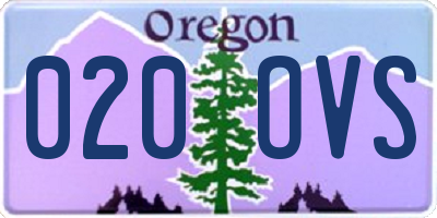 OR license plate 020OVS