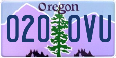 OR license plate 020OVU