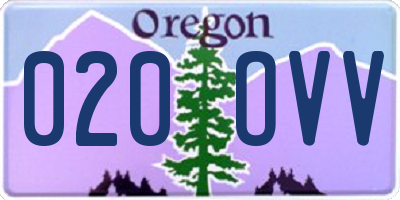 OR license plate 020OVV