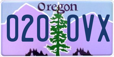 OR license plate 020OVX