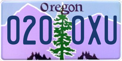 OR license plate 020OXU