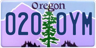 OR license plate 020OYM