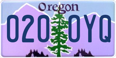 OR license plate 020OYQ
