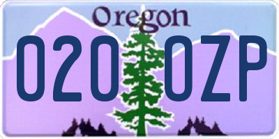 OR license plate 020OZP