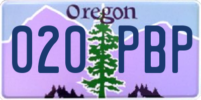 OR license plate 020PBP