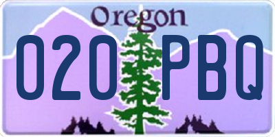 OR license plate 020PBQ