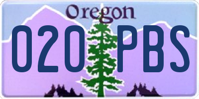 OR license plate 020PBS