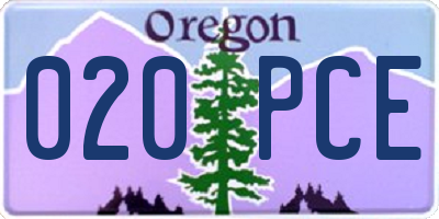 OR license plate 020PCE