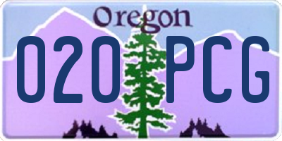 OR license plate 020PCG