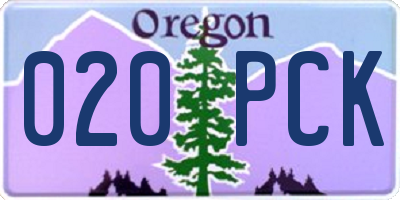 OR license plate 020PCK