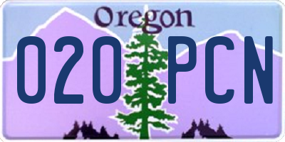OR license plate 020PCN