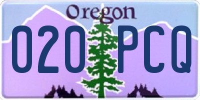 OR license plate 020PCQ