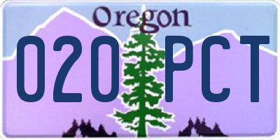 OR license plate 020PCT