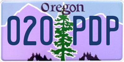 OR license plate 020PDP