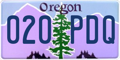 OR license plate 020PDQ