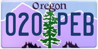 OR license plate 020PEB