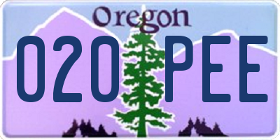OR license plate 020PEE