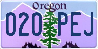 OR license plate 020PEJ