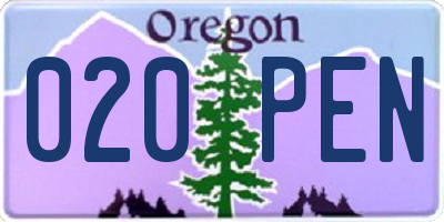 OR license plate 020PEN