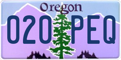 OR license plate 020PEQ