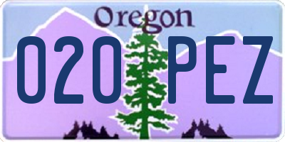OR license plate 020PEZ
