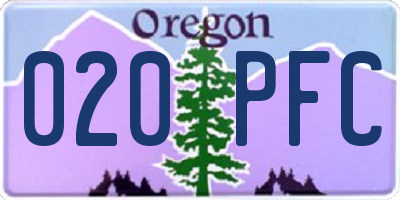 OR license plate 020PFC