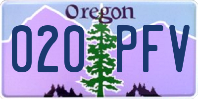 OR license plate 020PFV