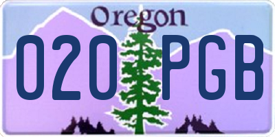 OR license plate 020PGB