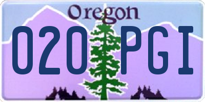OR license plate 020PGI