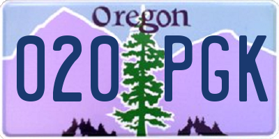 OR license plate 020PGK