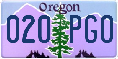 OR license plate 020PGO